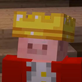 Hourly-Techno's twitter profile picture: of Technoblade with an MCC crown that covers his eyes